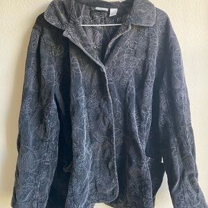 Chico's Black Embroidered Jean Jacket